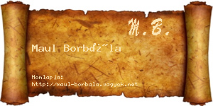 Maul Borbála névjegykártya
